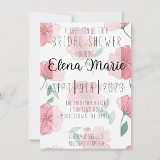 Invitation florale rose cerise