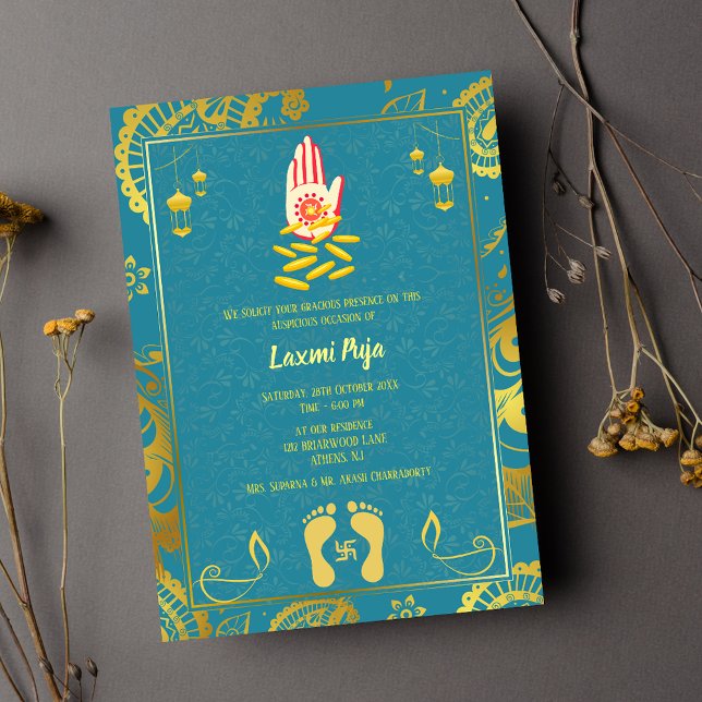 Invitation florale Shree Laxmi Puja (Créateur téléchargé)