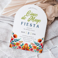 Invitation florale vibrante pour la fête de Cinco 