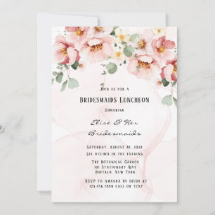 Invitation Florales roses Elégant Eucalyptus Couples Douche