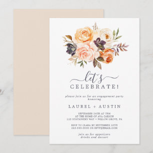 Invitation Florales rustiques de la Terre Célébrons