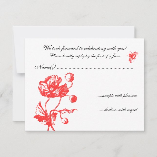 Invitation Floraux de jardin RSVP (Devant)