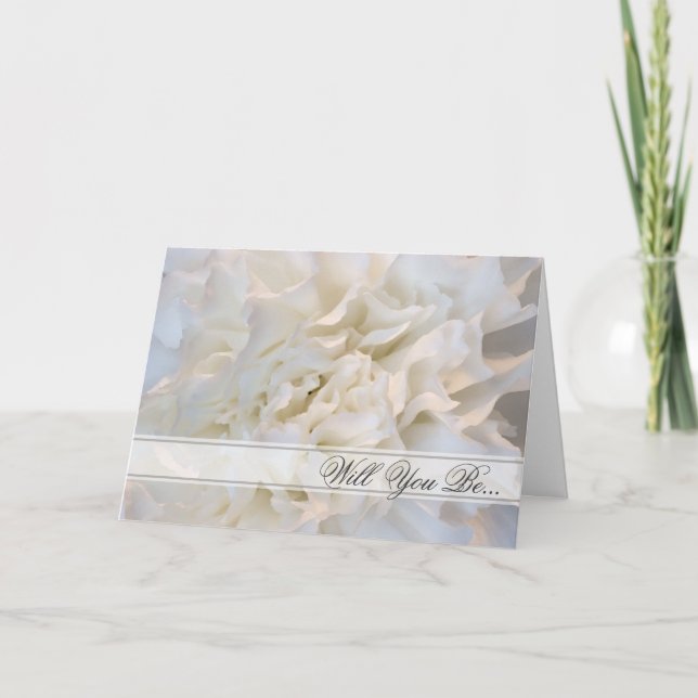 Invitation Flore Blanche Serez-Vous Ma Femme D'Accueil (Devant)