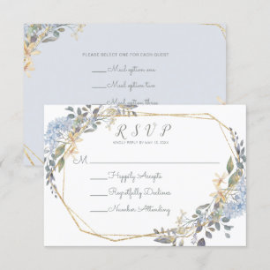 Invitation Flore bleu or géométrique Allergies alimentaires R
