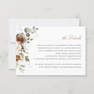 Invitation Flore Crème Crème vert Vert automne Détails Insert