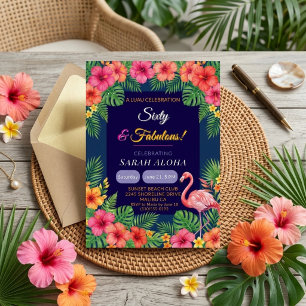 Invitation Flore de Luau pour les 60 ans de Flamant Tropical