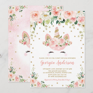 Invitation Flore d'or de la marée noire du Baby shower Unicor