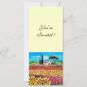 Invitation FLORE EN TOSCANE/ Champs, Coquelicots et Tournesol