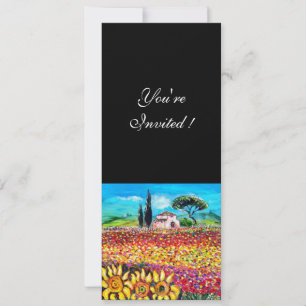 Invitation FLORE EN TOSCANE/ Champs, Pépites et tournesols