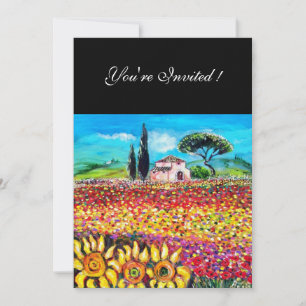 Invitation FLORE EN TOUSCANE/ Champs, Coquelicots et Tourneso