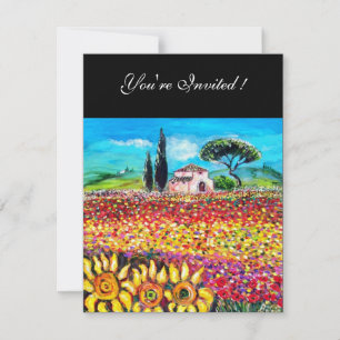 Invitation FLORE EN TOUSCANE/ Champs, Pavots et Tournesols
