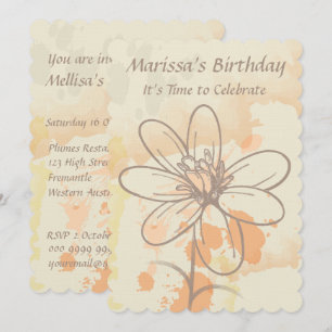 Invitation Flore esquissée sur étoffes d'aquarelle Anniversai