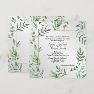 Invitation Flore et faune élégante Touche de Mariage d'argent