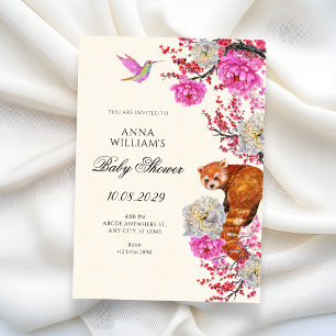 Invitation Flore faune esthétique printemps baby shower