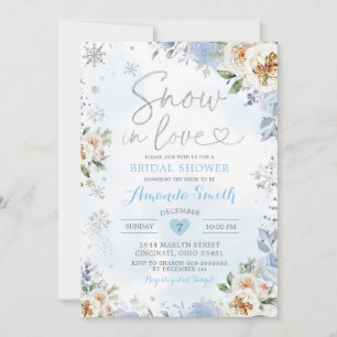 Invitation Flore Fête des mariées d'hiver Flocon de neige Inv