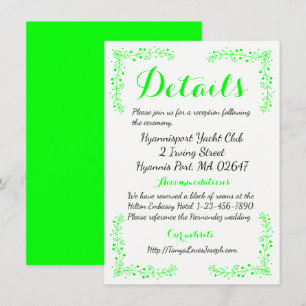 Invitation Flore Feuilles de citron vert Détails / Direction