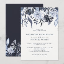 Flore foncé | Mariage d'aquarelle moderne