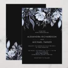 Flore foncé | Mariage d'aquarelle noir