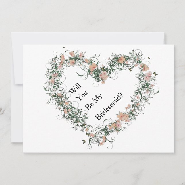 Invitation Flore Modèle Coeur Vous Serez Ma Femme D'Accueil (Devant)