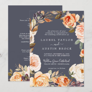 Invitation Flore rustique   Purple tout en un Mariage