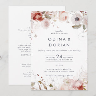 Invitation Flore simple tout en un Mariage