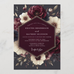 Invitation Flore ténébreuse Claret Mariage