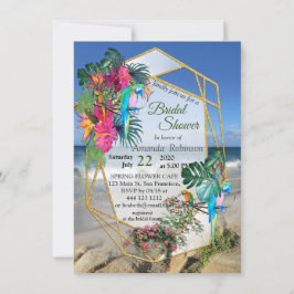 Invitation Flore Tropicale Paradise Beach Scenery