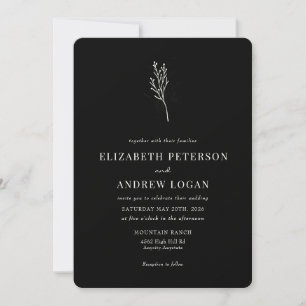 Invitation Flore végétale minimaliste   Flower Chic Mariage