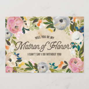 Invitation Flore Vintage  Matron d'honneur