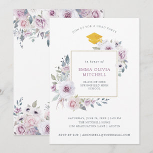 Invitation Flore violette  Parti des diplômes