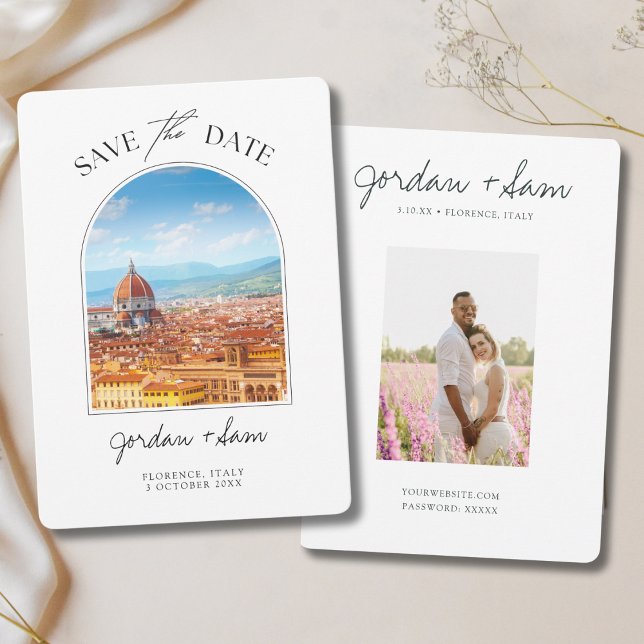 Invitation Florence Italie Mariage Enregistrer la date (Florence Wedding Save the Date for Italian Wedding Destination)