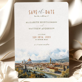 Invitation Florence Italie Skyline Économisez-le-Date