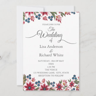 Invitation Flores d'aquarelle rétro