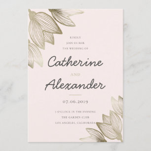 Invitation Flores de tulipe d'or   MARIAGE