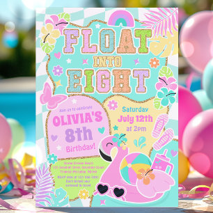 Invitation Flotter dans huit Varsity Preppy Girl 8e anniversa