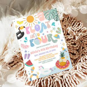 Invitation Flotter dans la fête au bord de la piscine d'été p