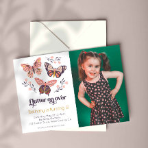Flotter sur le papillon Photo Anniversaire Invitat