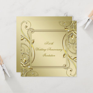 Invitation Flourish Or 50e Anniversaire de Mariage