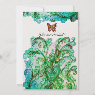 Invitation FLOURISHES CAPRICIEUX bleu vert champagne vif