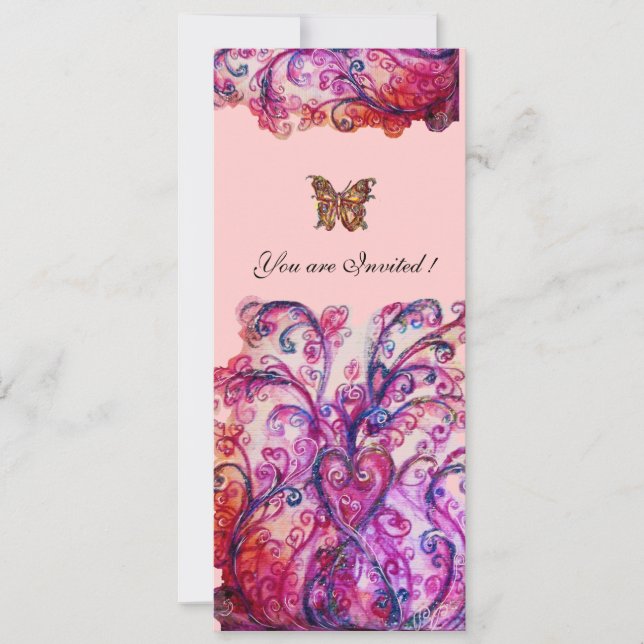 Invitation FLOURISSES CAPRIEUX rouge rose violet vif (Devant)