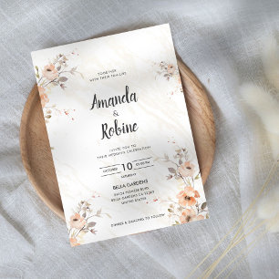 Invitation Flower Boho Mariage moderne