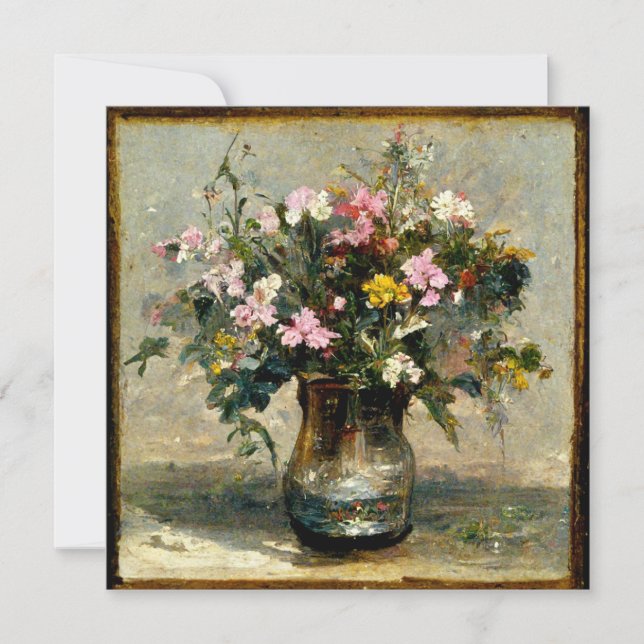 Invitation Flower Buque Oil Painting Stilllife (Devant)
