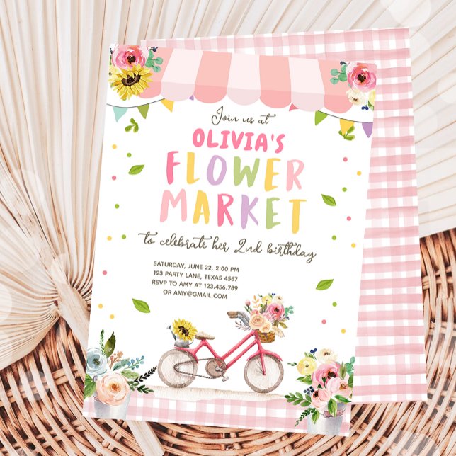 Invitation Flower Market Accueil Agriculteurs cultivés Fille  (Créateur téléchargé)