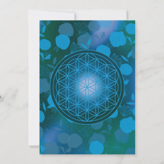 Invitation flower of life, chakra,zen,sacred geometric,