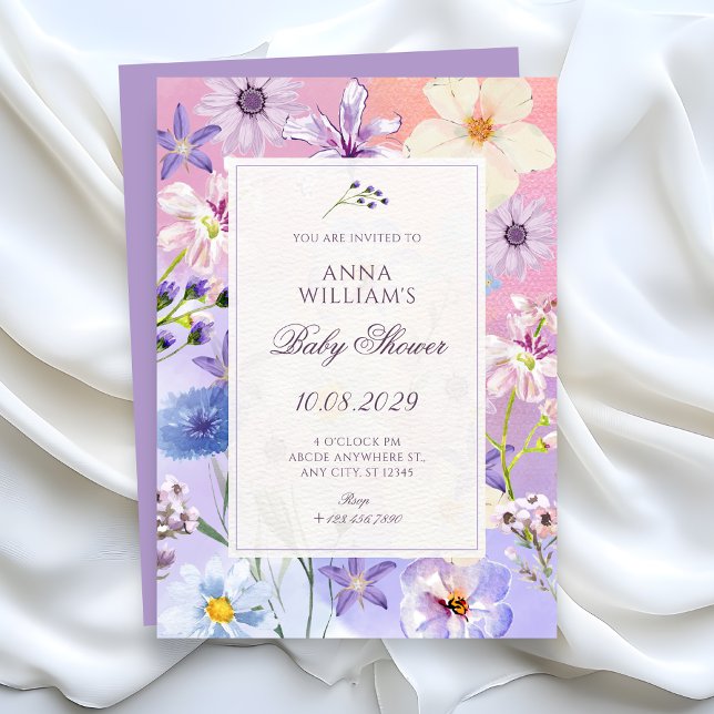 Invitation Flowers baby shower (Créateur téléchargé)