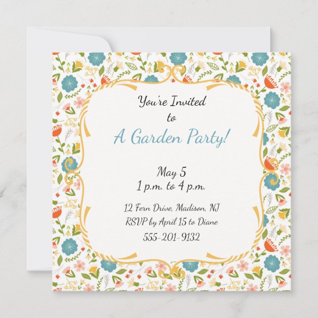 Invitation Flowers Custom Garden (Devant)