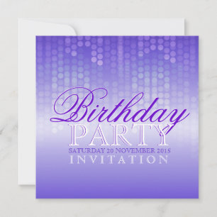 Invitation Flueur lumineuse Fête violette Fête d'anniversaire