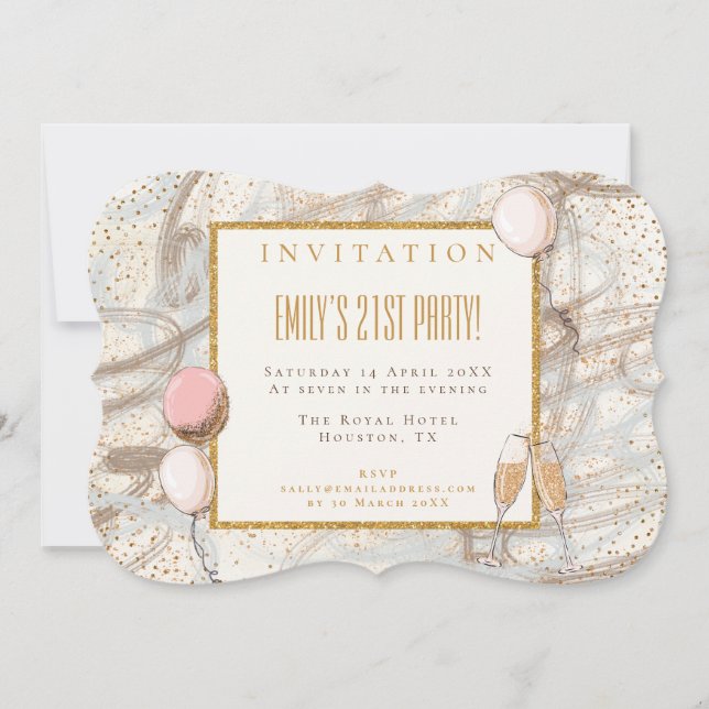 Invitation Flûtes en or de 21ème Partie (Devant)