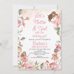 Invitation Flutter et tournoi Floral Fairy Anniversaire