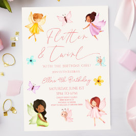 Invitation Flutter et Twirl Fairy Enchanted Anniversaire fête